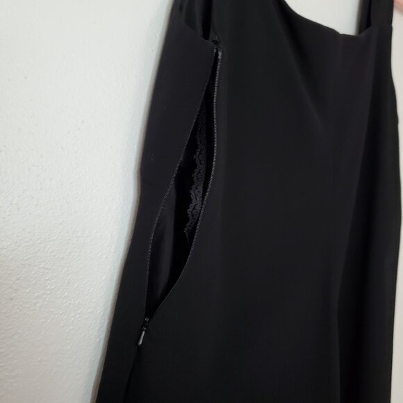 Black Dress Size 12 Cocktail Sleeveless Side Zip Draped Front Lined - Picture 6 of 11